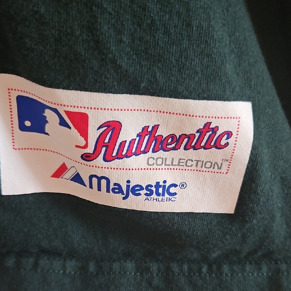 Oakland A's Majestic Authentic Collection Dark Green Shirt - Picture 2 of 4